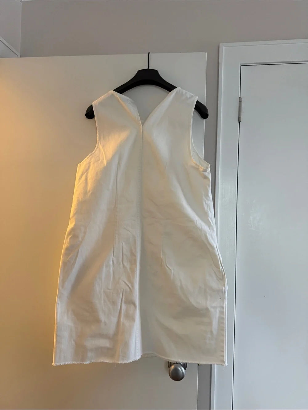 J. Crew Sleeveless Cream White Shift denim mini Dress size 12 - Picture 4 of 4